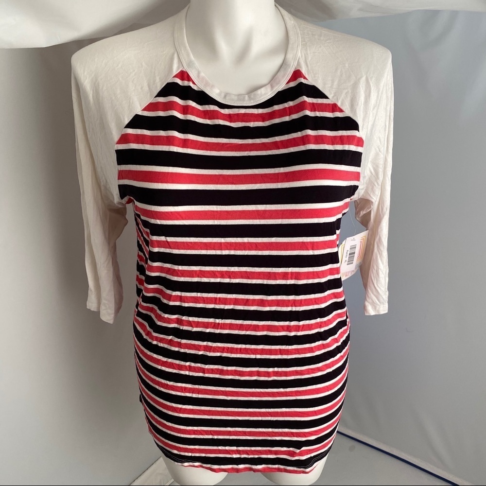 Lularoe Randy striped three quarter sleeve t-shirt XL